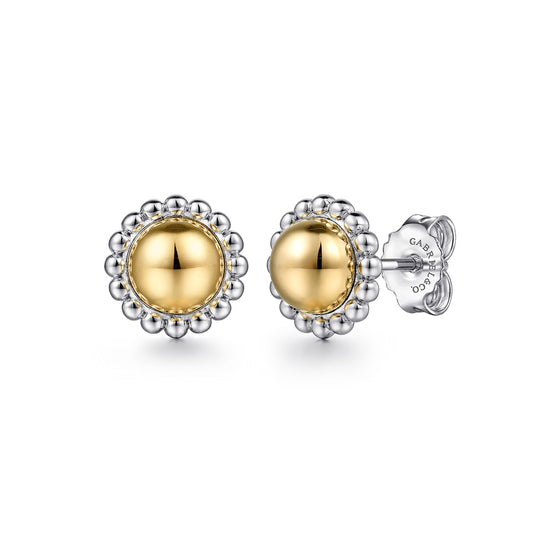 Gabriel & Co. 925 Sterling Silver and 14k Yellow Gold Fashion Stud Earrings EG14450MZJJJ