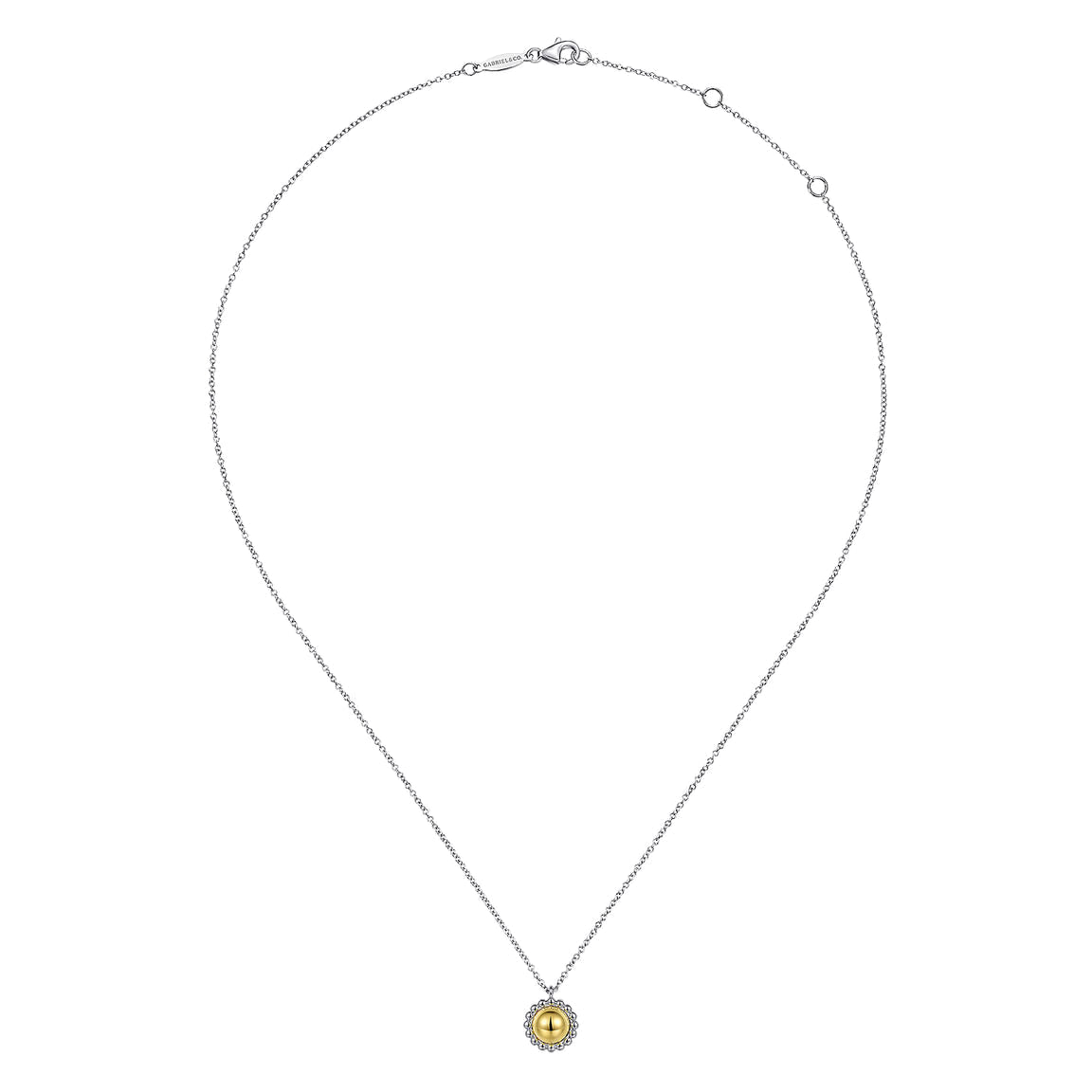 Gabriel & Co. 925 Sterling Silver and 14k Yellow Gold Fashion Pendant Necklace NK6898MZJJJ