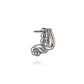 Gabriel & Co. 925 Sterling Silver and 14k Yellow Gold Bujukan And White Sapphire Multiple Row J Hoop Earrings EG15293MZJWS