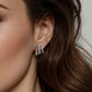 Gabriel & Co. 925 Sterling Silver and 14k Yellow Gold Bujukan And White Sapphire Multiple Row J Hoop Earrings EG15293MZJWS
