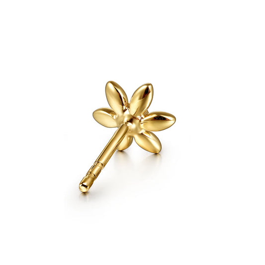 Gabriel & Co. Floral - 14k Yellow Gold White Sapphire Floral Stud Earrings EG15165Y4JWS