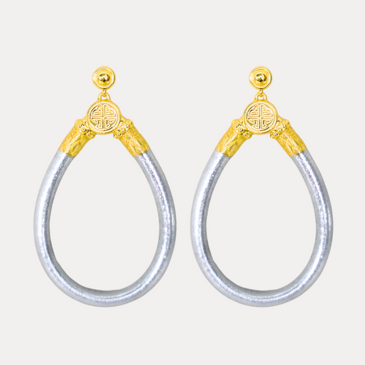 NEW SILVER BUDHAGIRL EARRINGS