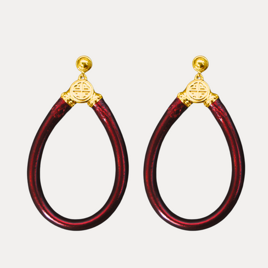 NEW MERLOT BUDHAGIRL EARRINGS