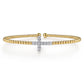 Gabriel & co 14K White Yellow Gold Bujukan and Diamond Cross Split Bangle Bracelet BG5139-62M45JJ.LOCK
