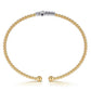 Gabriel & co 14K White Yellow Gold Bujukan and Diamond Cross Split Bangle Bracelet BG5139-62M45JJ.LOCK