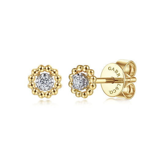 Gabriel & co 14K Yellow-White Gold Bujukan Diamond Stud Earrings EG14080M45JJ