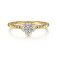 Gabriel & co 14K Yellow Gold Diamond Cluster Clover and Bujukan Bead Ring LR51911Y45JJ