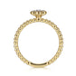 Gabriel & co 14K Yellow Gold Diamond Cluster Clover and Bujukan Bead Ring LR51911Y45JJ
