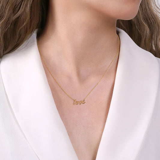 Gabriel & co 14K Yellow Gold Love Necklace NK6479Y4JJJ