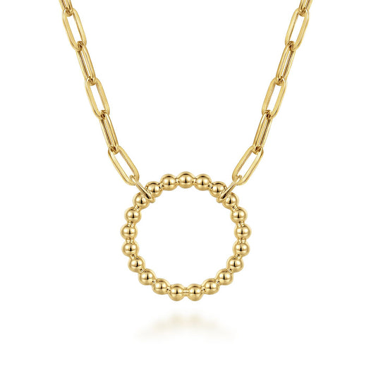 Gabriel & co 14K Yellow Gold Chain Necklace with Bujukan Circle NK7131Y4JJJ