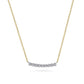 Gabriel & co 14K White and Yellow Gold Diamond Bar Necklace NK7551M43JJ