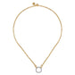 Gabriel & co 14K White Yellow Gold Open Cushion Shape Diamond Hollow Paperclip Chain Necklace NK7732M45JJ