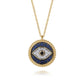 Gabriel & co 14K Yellow Gold Bujukan Diamond Blue Sapphire and Black Spinel Evil Eye Pendant Necklace NK8093Y45MC