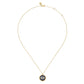Gabriel & co 14K Yellow Gold Bujukan Diamond Blue Sapphire and Black Spinel Evil Eye Pendant Necklace NK8093Y45MC