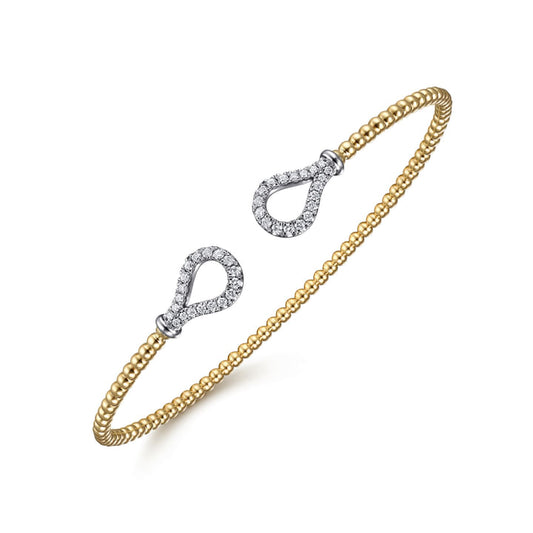 Gabriel & co 14K Yellow-White Gold Bujukan Diamond Teardrops Bangle BG4328-6M45JJ