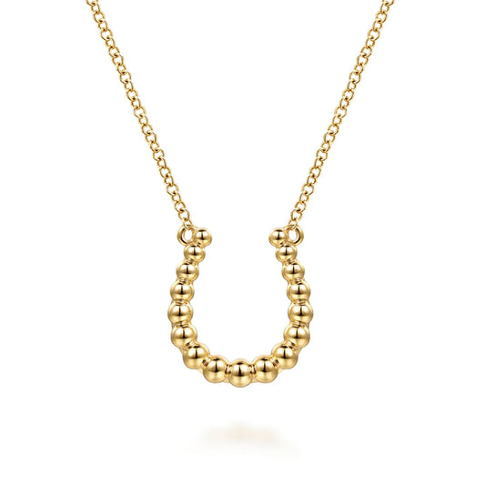 Gabriel & co 14K Yellow Plain Gold Bujukan Horseshoe Pendant Necklace NK8094Y4JJJ